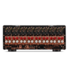 Panel trasero del Marantz AMP 10 con 16 entradas XLR y RCA y bornes de parlantes Panel trasero del Marantz AMP 10 con 16 entradas XLR y RCA y bornes de parlantes