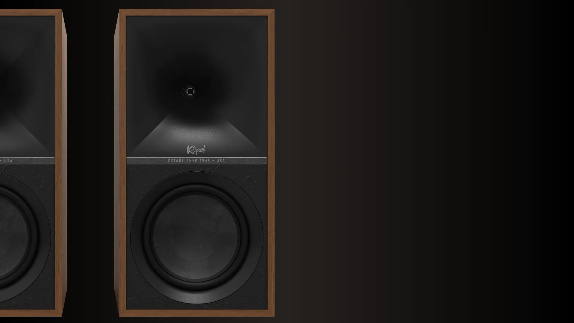 Bocina Tractrix de 90 x 90 grados y woofer de 6,5 pulgadas de los Klipsch The Sevens