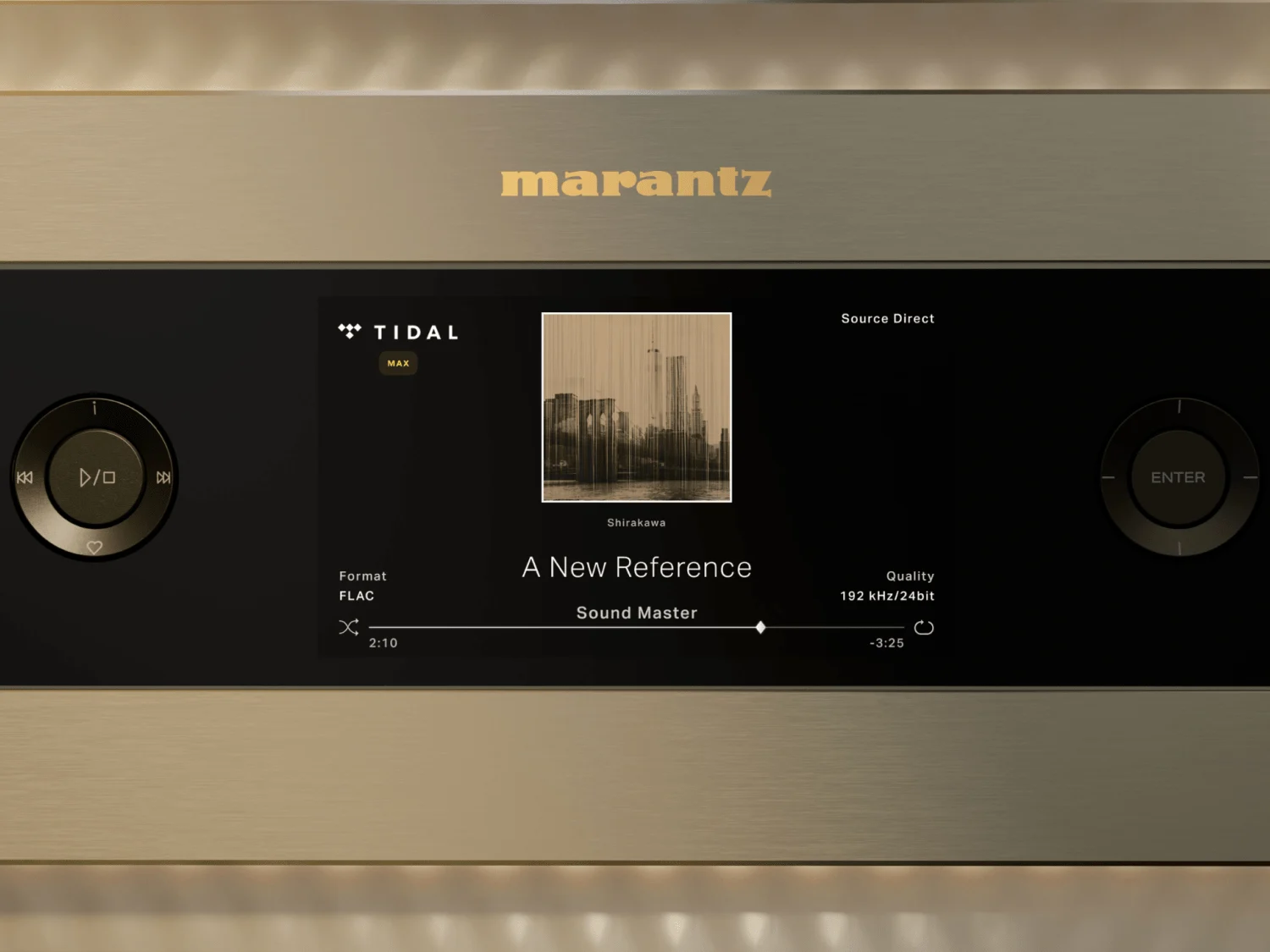 Display HD a color del Marantz LINK 10n reproduciendo música en streaming
