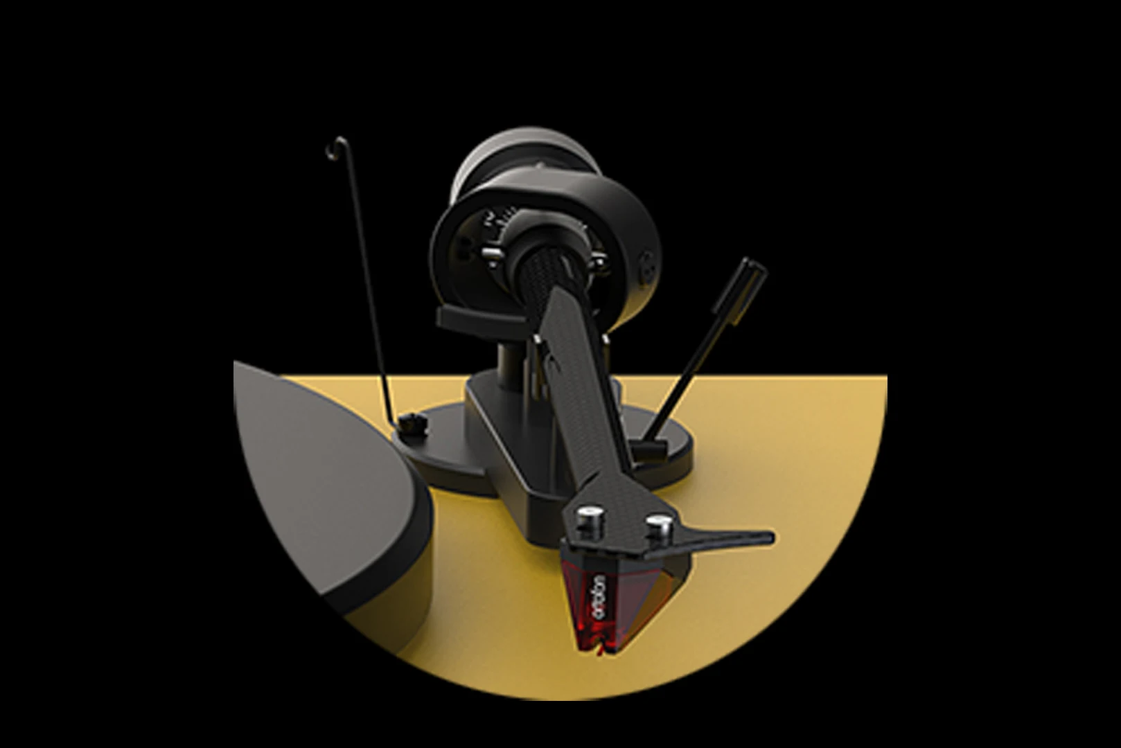 Brazo de carbono de una pieza y cápsula Ortofon 2M Red de la Pro-Ject Debut Carbon EVO