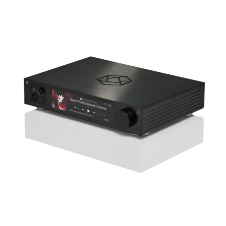HiFi Rose RS451 vista en ángulo con la pantalla de reproducción HiFi Rose RS451 vista en ángulo con la pantalla de reproducción