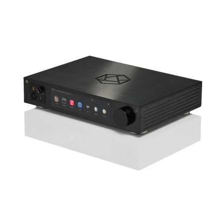 HiFi Rose RS451 vista en ángulo con la pantalla de inicio HiFi Rose RS451 vista en ángulo con la pantalla de inicio