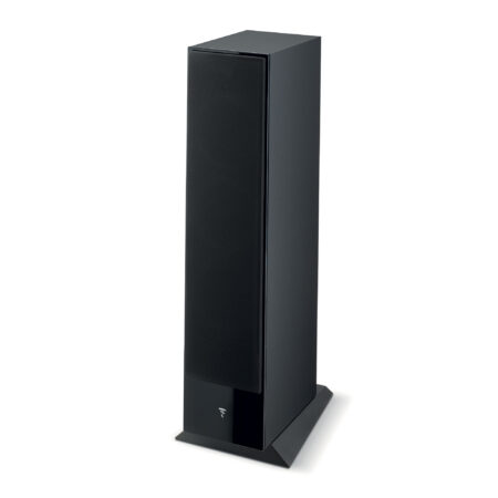 Focal Theva N°3 bafle de piso con rejilla magnética colocada Focal Theva N°3 bafle de piso con rejilla magnética colocada