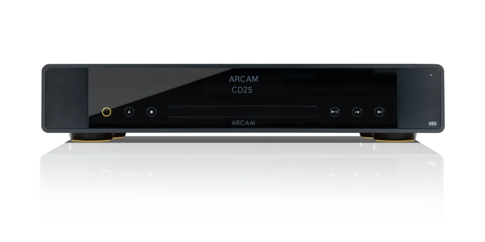 Frente del reproductor de CD Arcam CD25 con su display y bandeja