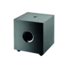 Subwoofer activo Focal Cub Evo vista en ángulo con puerto bass reflex frontal Subwoofer activo Focal Cub Evo vista en ángulo con puerto bass reflex frontal
