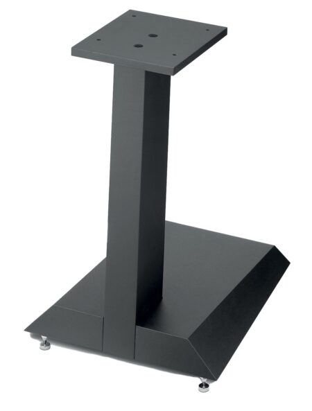 Focal Theva N°1 Stand vista en ángulo con placa superior y base Focal Theva N°1 Stand vista en ángulo con placa superior y base