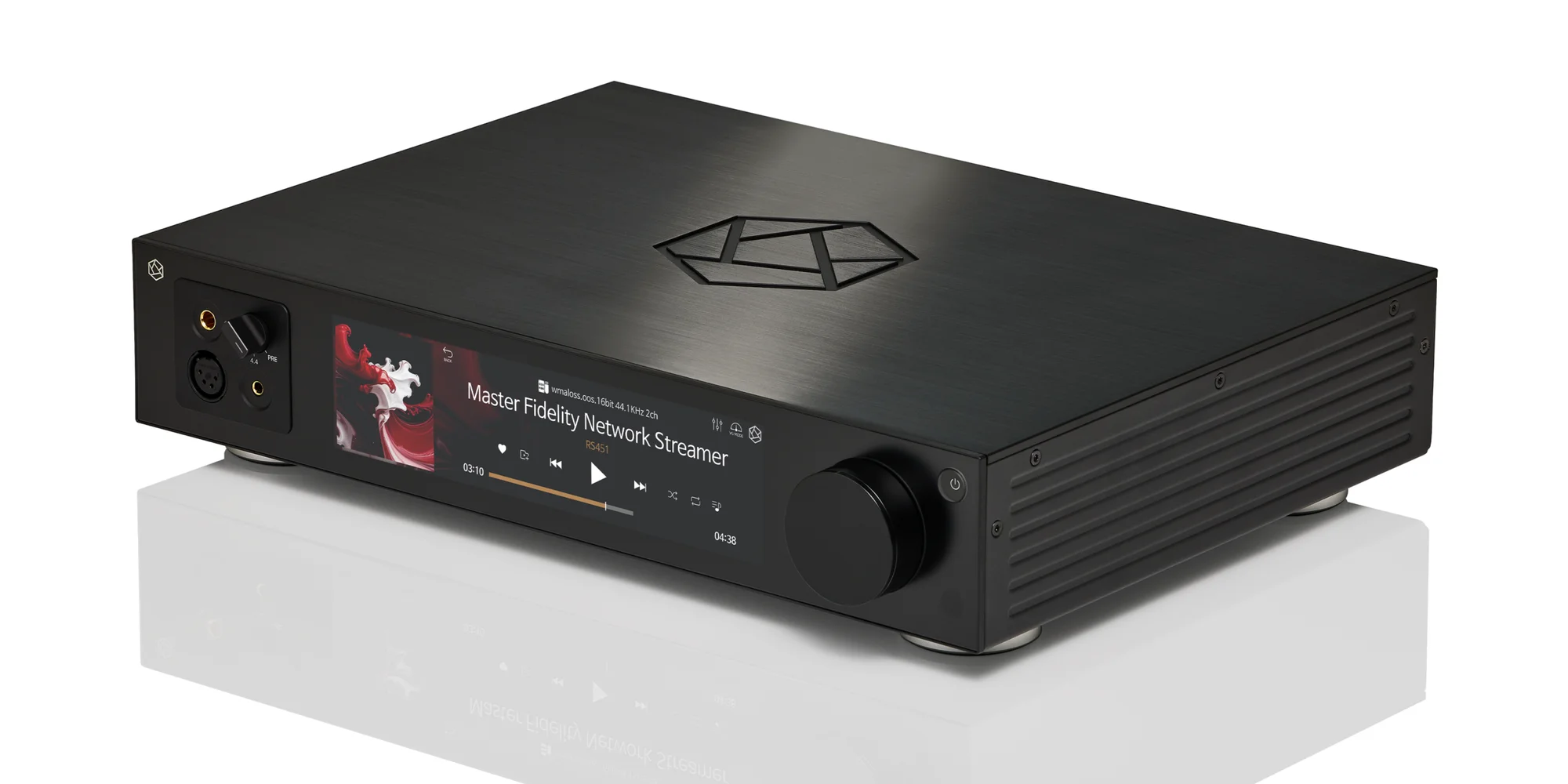 HiFi Rose RS451 con salidas de auriculares XLR, 4,4 mm y 6,35 mm en el frente