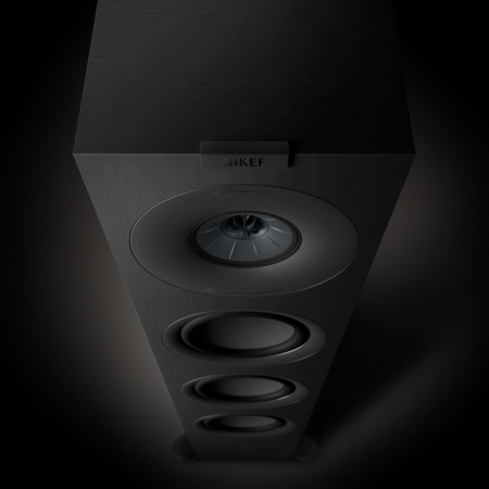 KEF Q11 Meta vista superior del driver Uni-Q y los woofers híbridos